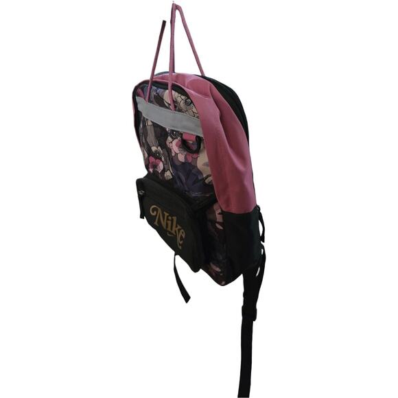 NEW NIKE TANJUN BACKPACK CU8971-020 PINK BLACK FLORAL SMALL HERITAGE SCHOOL - Picture 7 of 7